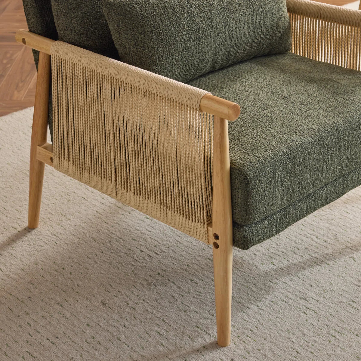Masson Chenille Accent Chair Armchair With Pillow