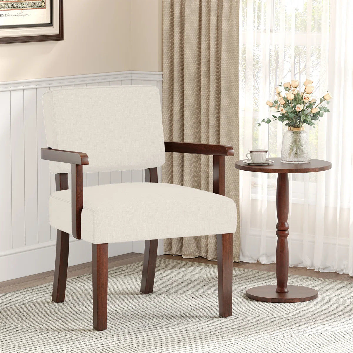 Naethan Upholstered Arm Accent Chair for Living Room, Accent Armchair